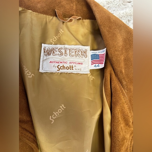 Western Schott Vintage 1970’s Leather Suede Fringe Jacket Made In The USA - Picture 7 of 8
